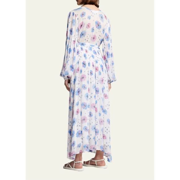 NWT LoveShackFancy Bevelyn Blouson-Sleeve Floral Maxi Dress Size 4 $695 MSRP - Picture 3 of 11
